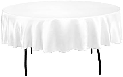 נדרים 48 אינץ לבן עגול פוליאסטר שולחן בד שולחן כיסוי מסיבת חתונה אירוע-1 מחשב
