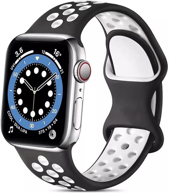 להקת Apple Watch 42/44 ממ לגברים/נשים, ביצועים, נושם, רצועת החלפת סיליקון רכה רצועת כף יד עבור SE & Series 8 7 6 5 4