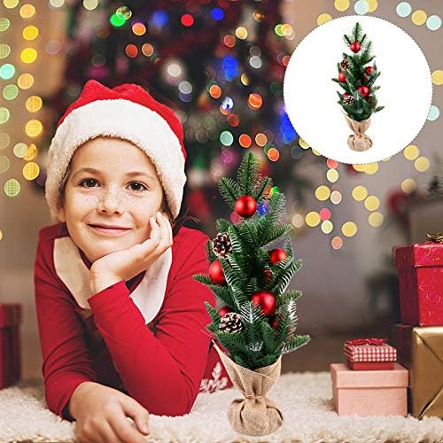 קישוטים לחג המולד של Kesyoo Tabletop Mini Tree חג המולד עם קישור עץ מלאכותי של אורן אורן לקישוט מסיבת חג חג המולד 40