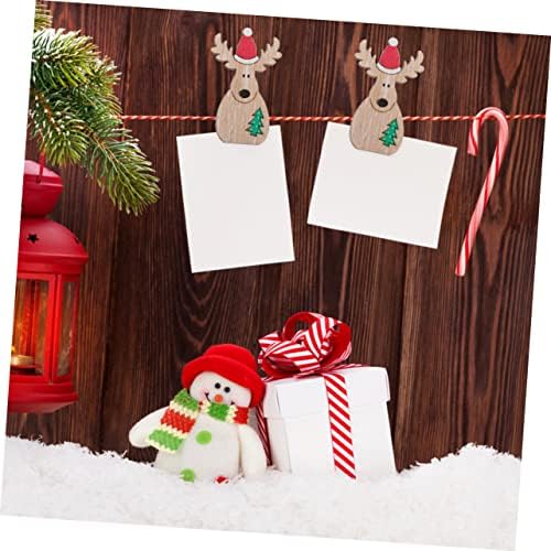 OperitAcx 12 יח 'תיקיית תמונות חג המולד תמונות קטנות כביסה תמונות בגדי עץ יתדות יתדות מלאכה קטנה