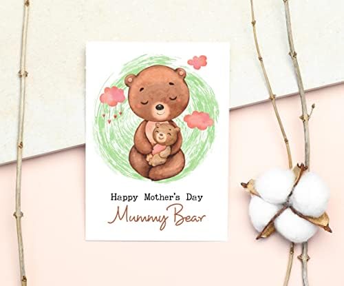 לאמא לשאת כרטיס יום אמא מאושר - קארד דוב מומיה חיבוק דוב מכרטיס אמא - כרטיס לאמא - רעיון מתנה של יום האם חמוד - כרטיס