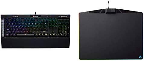 משחקי Corsair K95 RGB פלטינה מקלדת מכנית, דובדבן MX בראון, שחור וקורסייר משחק Scimitar Pro RGB משחק עכבר, LED RGB עם