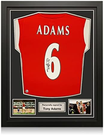מזכרות בלעדיות טוני אדמס חתם על ארסנל 2021-22 גופיית כדורגל. מסגרת סטנדרטית