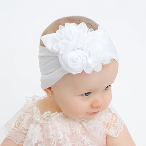 תינוק ניילון סרטי ראש סרטי שיער שיער קשתות גומיות שיער אביזרי עבור תינוק בנות יילוד תינוקות פעוטות ילדים, לבן