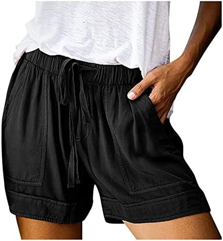 Qtocio נשים מכנסיים קצרים מזדמנים שרוך חטוף מותניים אלסטיים נוחים משיכת קיץ קצרה על מכנסיים קצרים חוף לבית מכנסי זיעה