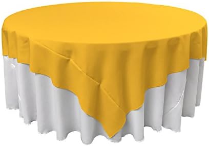 La Linen פוליאסטר פופלין פופלין שולחן מפות מרובע, מכסה שולחן עמיד בפני כתם וקמטים 58x58, בד שולחן בד לסעודה, מטבח, מסיבה,