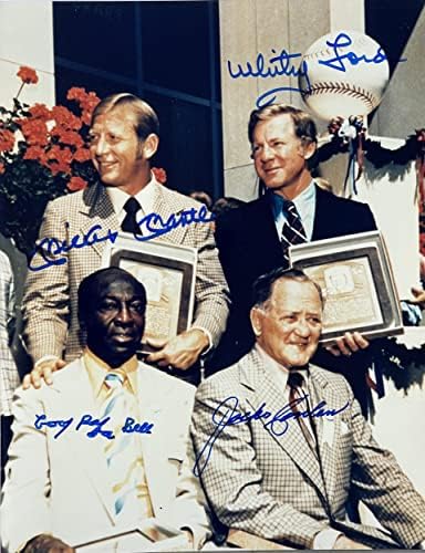 מיקי מנטל ווייטי פורד ג'וקו קונלון ופאפה פעמון מגניב חתמו 8x10 צילום בייסבול - תמונות MLB עם חתימה
