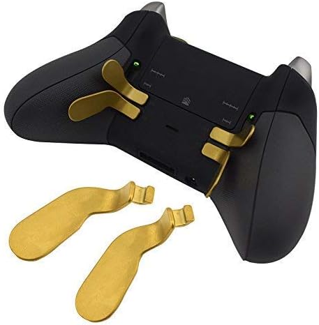 כפתורי משוט מתכת זהב 4 יחידים מנעולי שיער מנעולים חלקי החלפה עבור כפתורי הפגוש של בקר Xbox One Elite