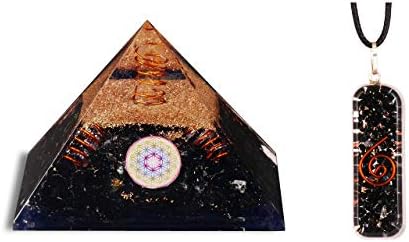 Pyor Seven Chakra Reiki ריפוי עץ אבן חן שחור טורמלין אורגון פירמידה עם תליון שרשרת אנרגיה מחולל פנג שואי מזל טוב קסמי